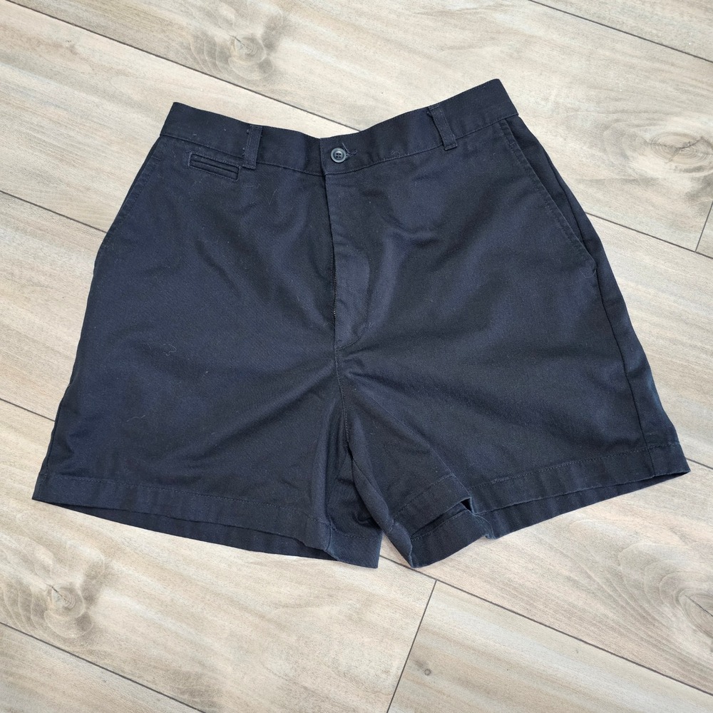 Dockers Womens Chino Shorts Black Cotton Twill High Rise Casual Size 10
